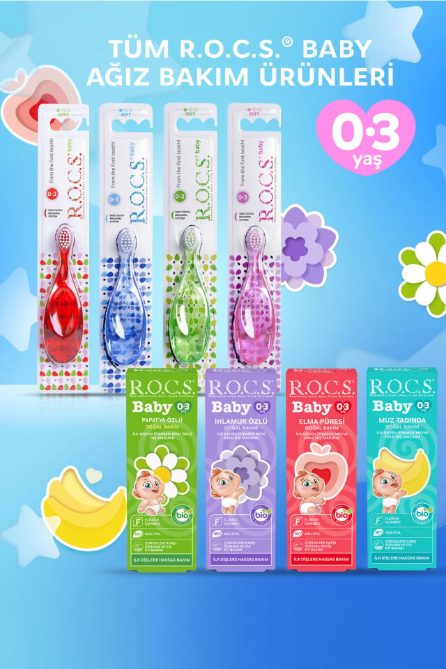 R.O.C.S Baby Diş Fırçası Kırmızı 0-3 Yaş Baby Soft 4607152730333k
