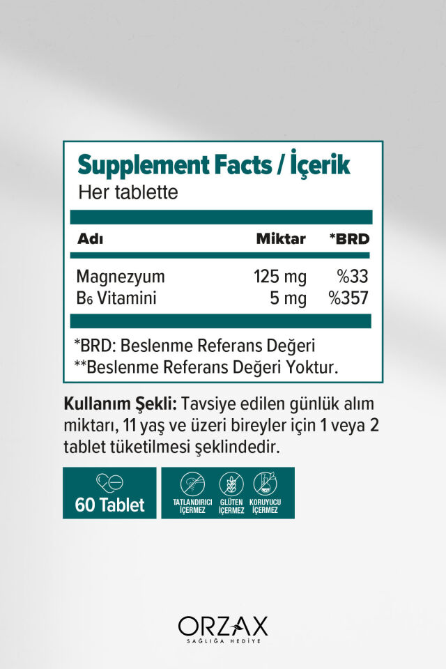 Ocean Magnezyum Complex — Bisglisinat - Malat - Sitrat - Taurat & B6 (P5P) Vitamini 60 Tablet