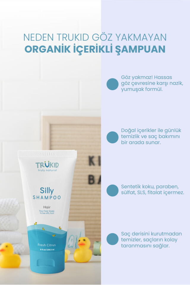 Göz Yakmayan Organik Şampuan 236.5 ml - Silly Shampoo
