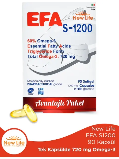 New Life Efa S-1200 Omega-3 90 Kapsül