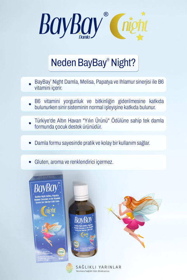 Baybay Night Melisa Papatya Içeren Damla 50 Ml Şiş