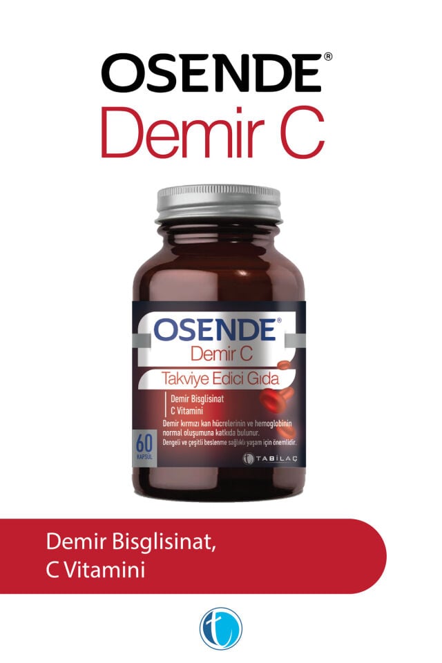 Osende Demir C 60 Bitkisel Kapsül Demir Bisglisinat