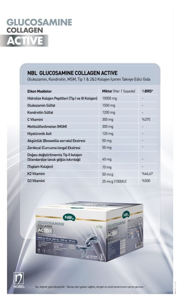 NBL Glucosamine Collagen Active 30 Saşe