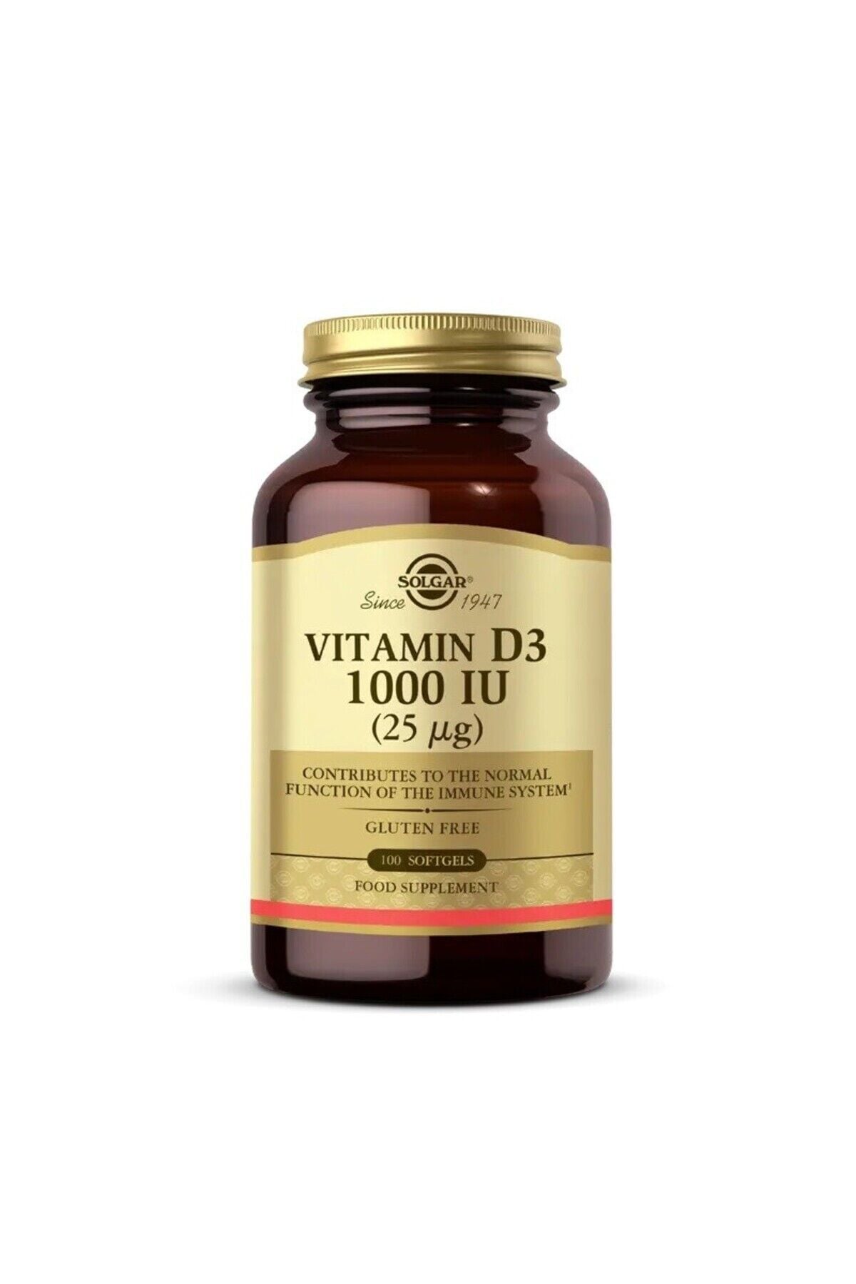 Solgar Vitamin D3 1000 IU 100 Yumuşak Kapsül