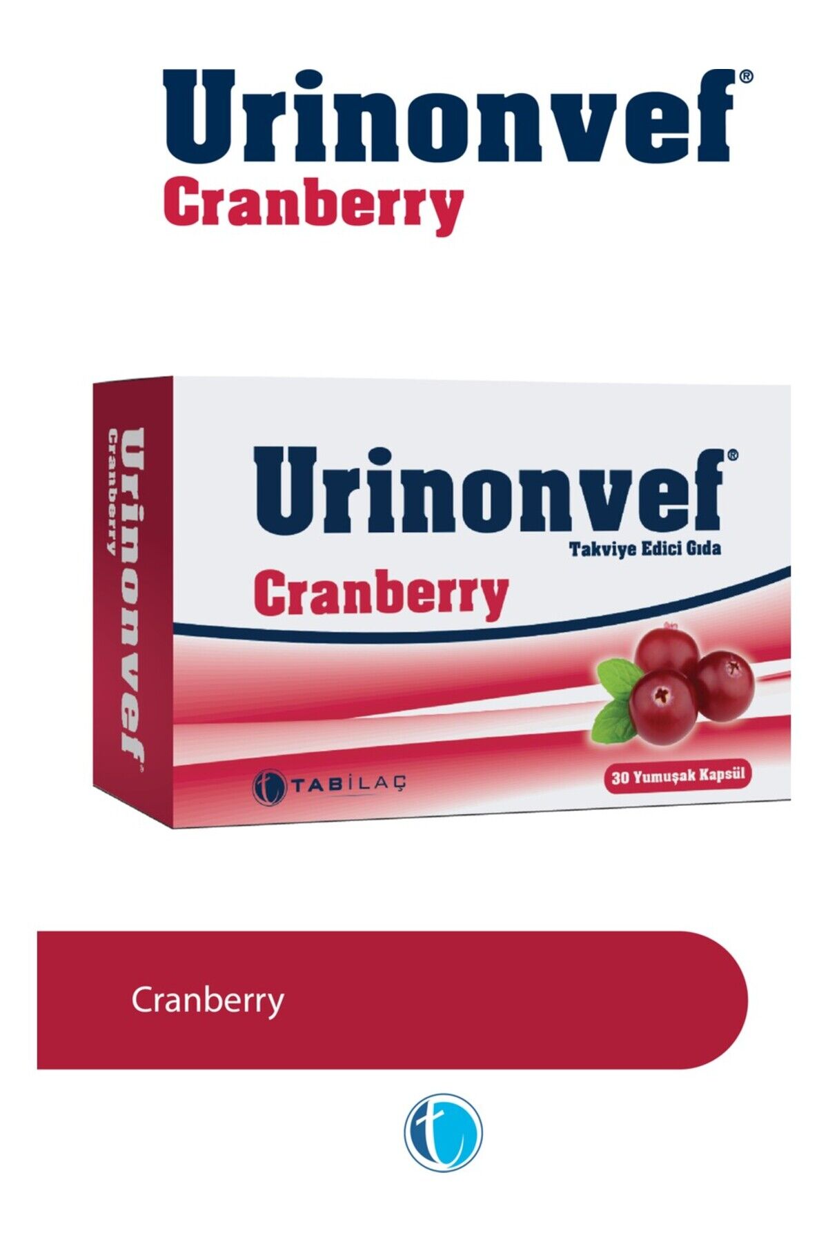 Urinonvef Cranberry 30 Yumuşak Kapsül