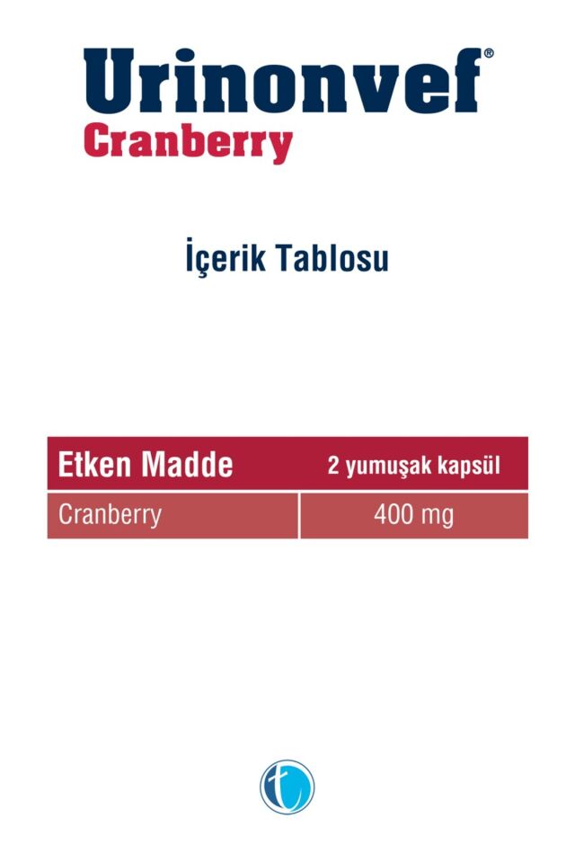 Urinonvef Cranberry 30 Yumuşak Kapsül