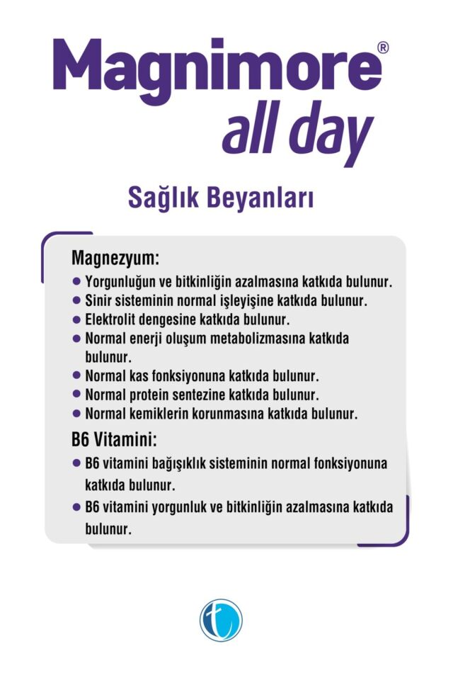 Magnimore All day Magnezyum ve P5P (Vitamin B6) 60 Tablet