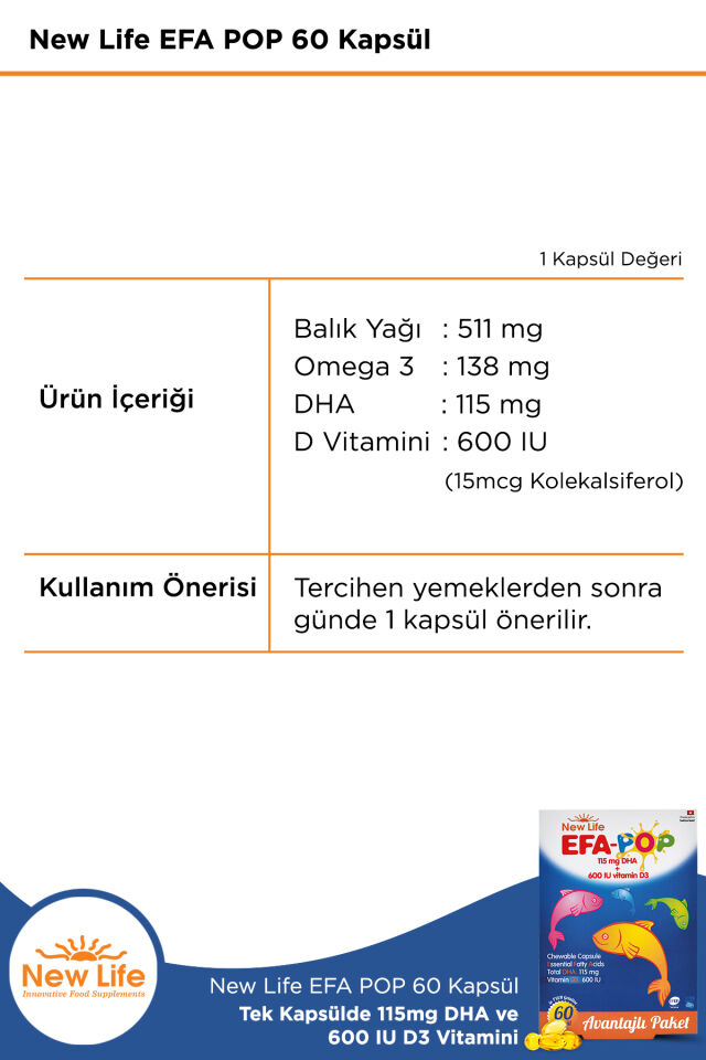 New life Efa Pop 60 Kapsül