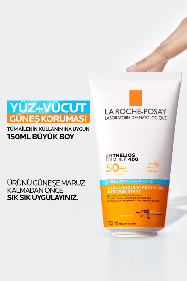 La Roche Anthelios UVMune 400 Nemlendiren Yüz ve Vücut Güneş Kremi 150 ml