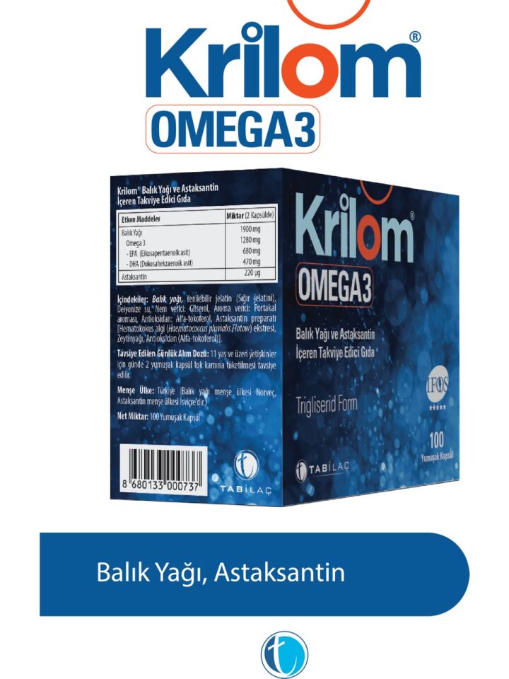 Krilom Omega3 100 Yumuşak Kapsül