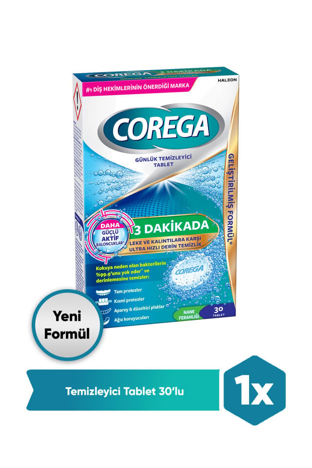 Corega 3 Dakikada Günlük Temizleyici Tablet 30 tablet