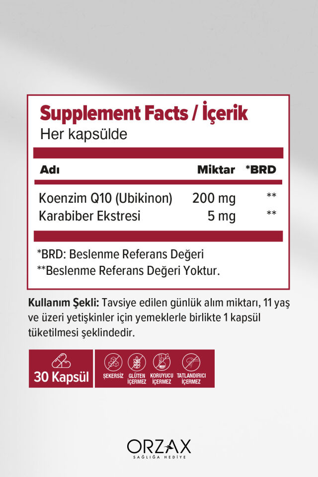 Ocean Koenzim Q10 200 mg 30 Kapsül