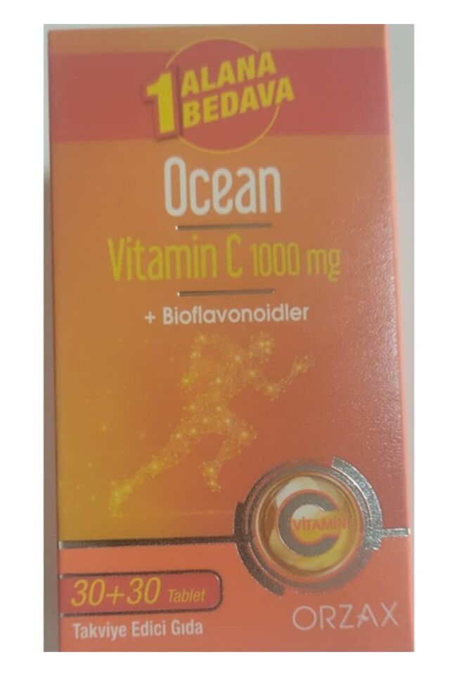 Ocean Vitamin C 1000mg + Bioflavonoidler 1 Alana 1 Bedava 30+30 Tablet Takviye Edici Gıda