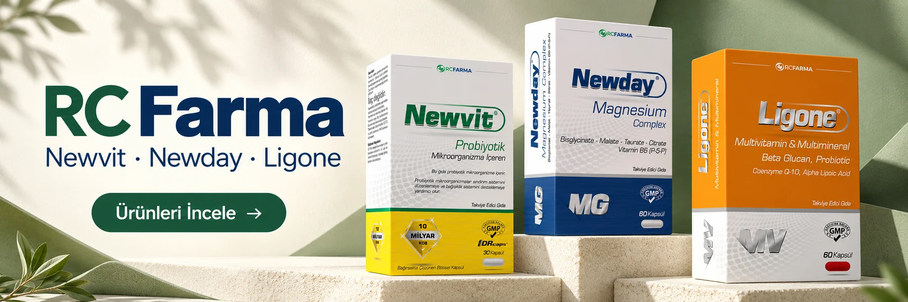 RC Farma — Newvit, Newday ve Ligone ürünleri